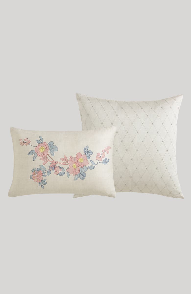 Bebejan Antique Flowers Cotton 5-Piece Reversible Comforter Set, Alternate, color, White