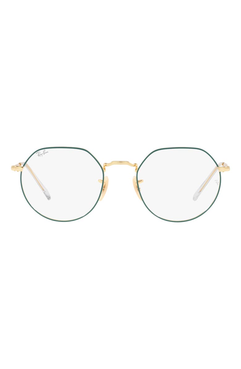 Ray-Ban Jack 51mm Hexagonal Optical Glasses, Main, color, Pale Gold