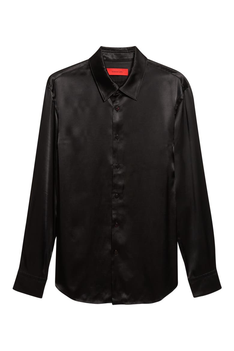 Molten Satin Button-Down Shirt, Alternate, color, TAR
