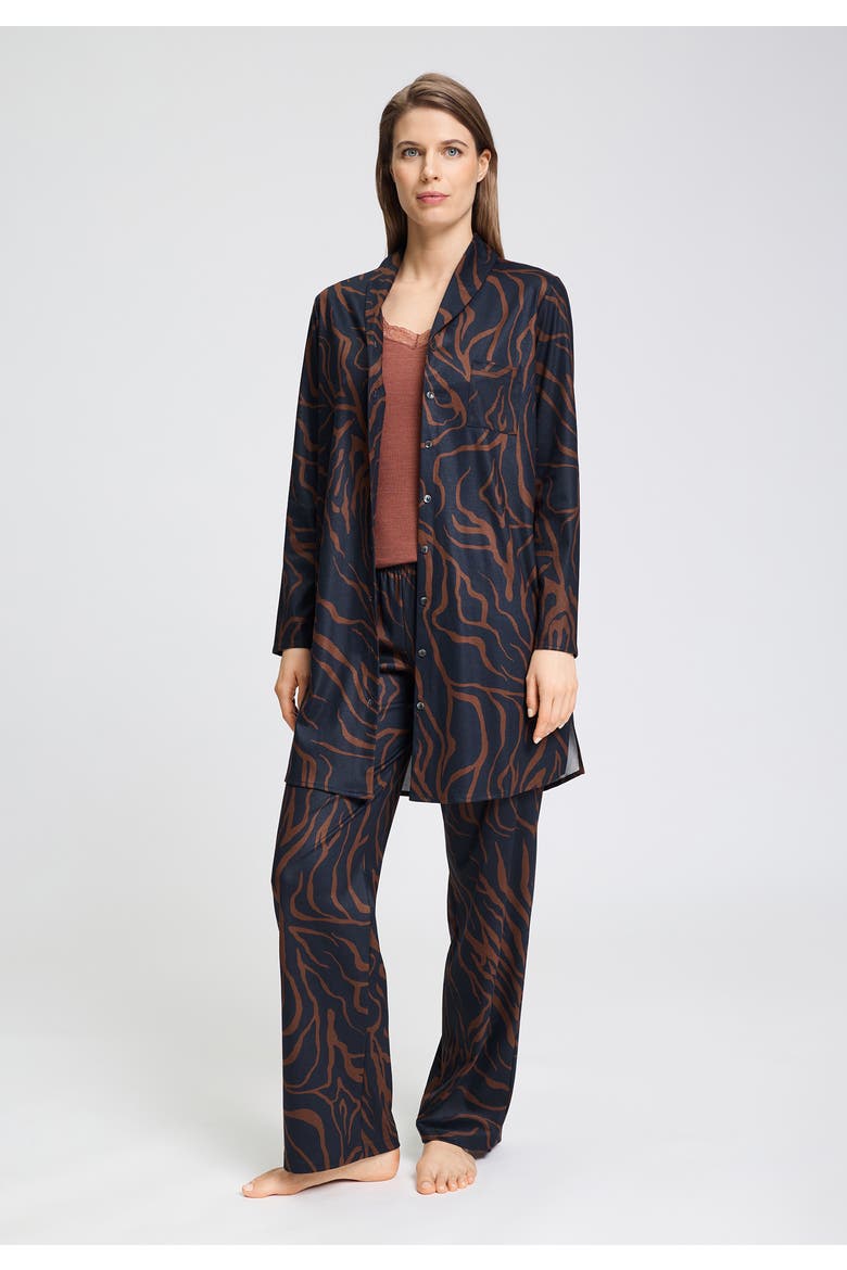 Loungy Nights Cotton Knit Pants, Alternate, color, Navy Wildness