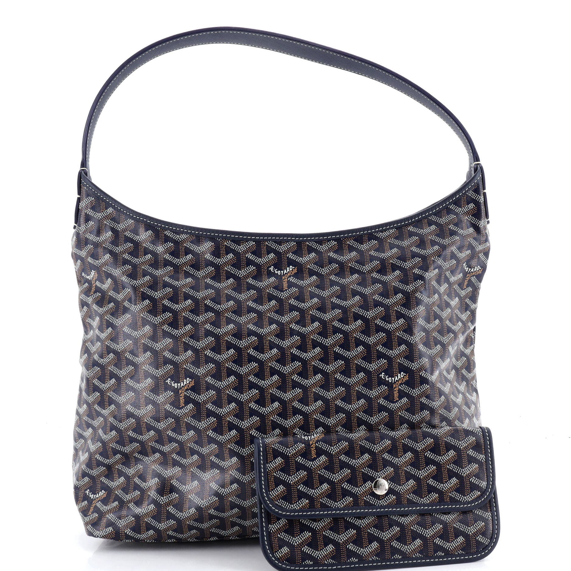 Pre-Owned Goyard Boheme Hobo Coated Canvas, Alternate, color, Blue
