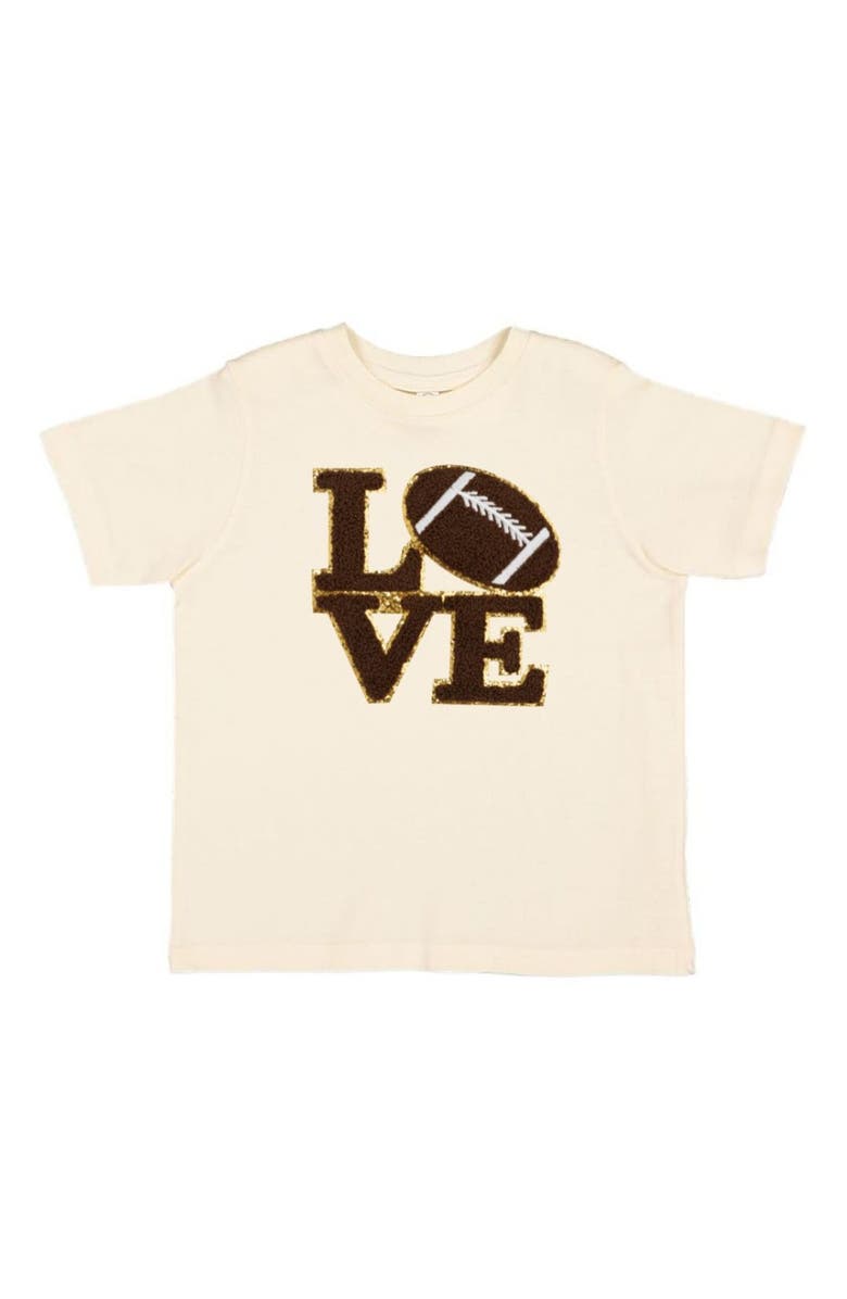 Sweet Wink Football Love Patch Short Sleeve T-Shirt, Main, color, Natural