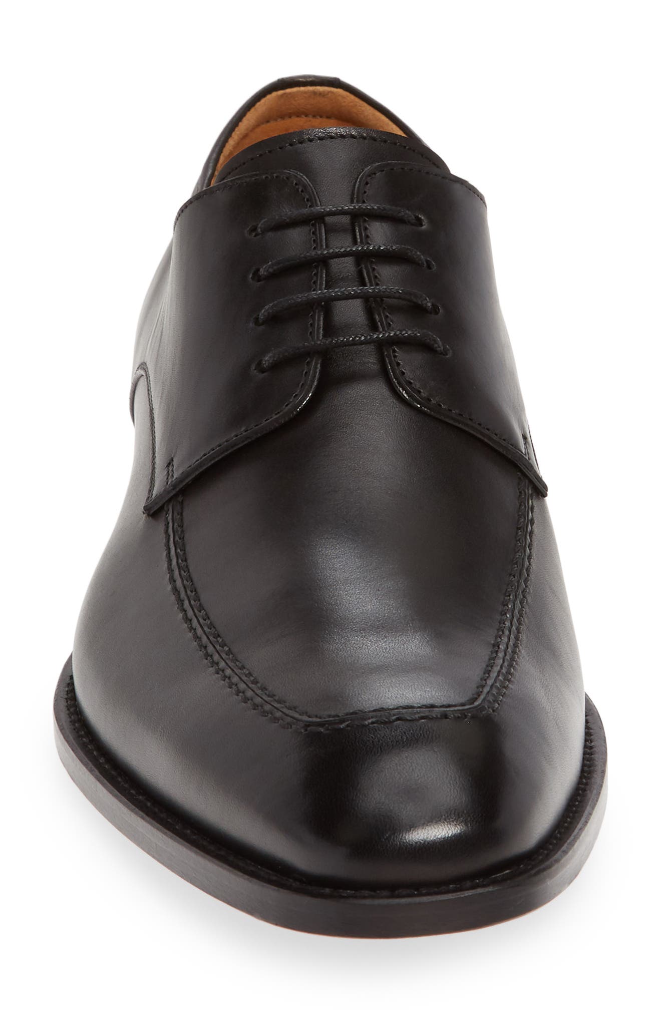 Mezlan Moc Toe Derby, Alternate, color, Black Leather