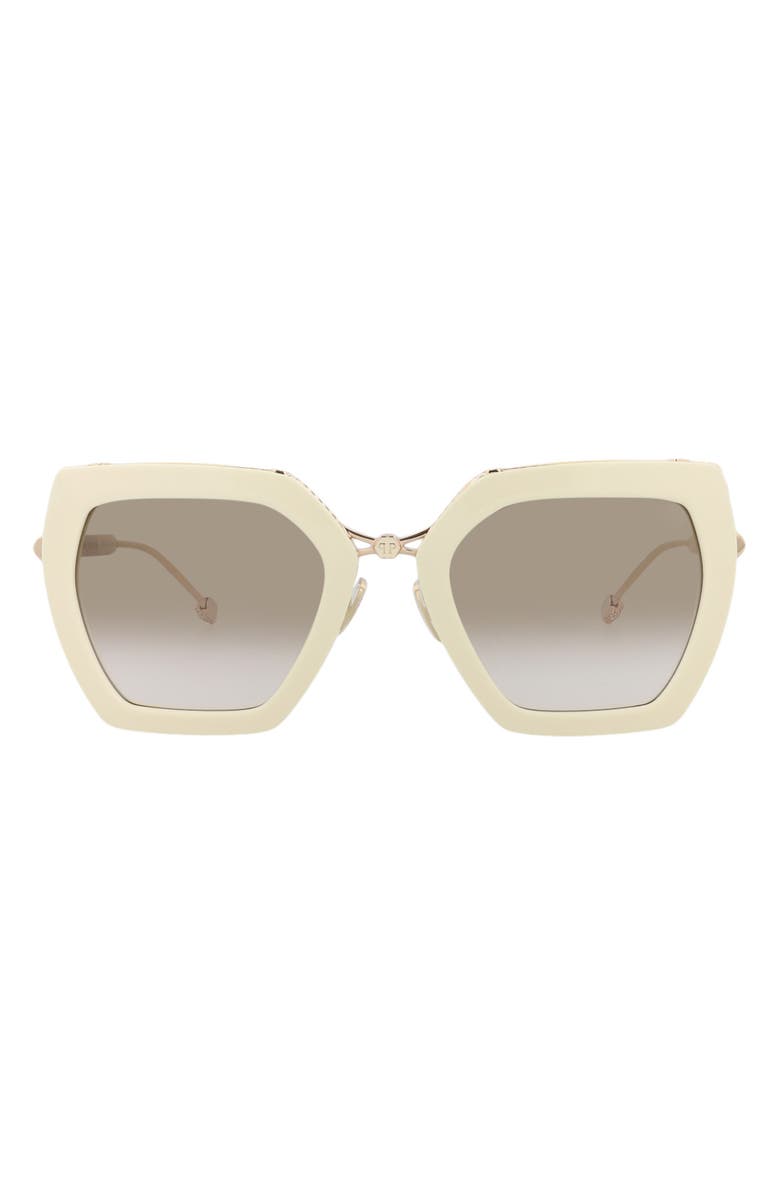 PHILIPP PLEIN 53mm Oversize Sunglasses, Main, color, Ivory Gold Brown