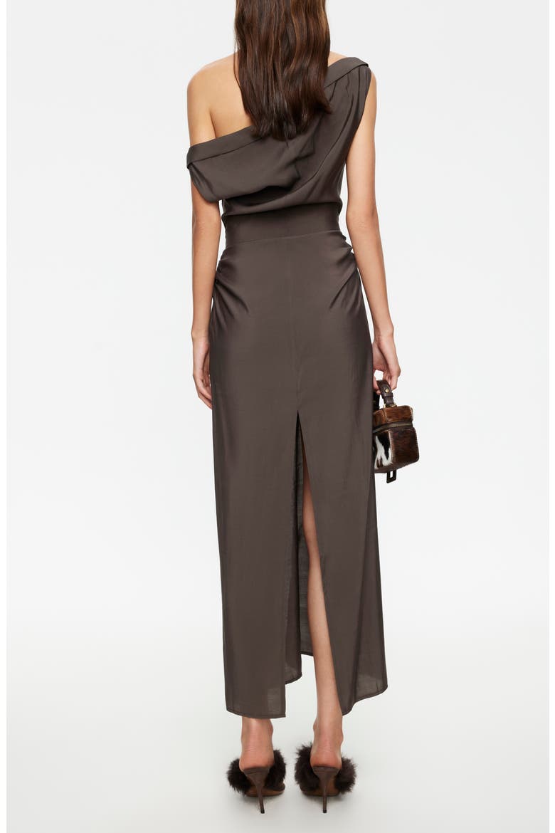 Sweetheart One-Shoulder Maxi Dress, Alternate, color, COCOA