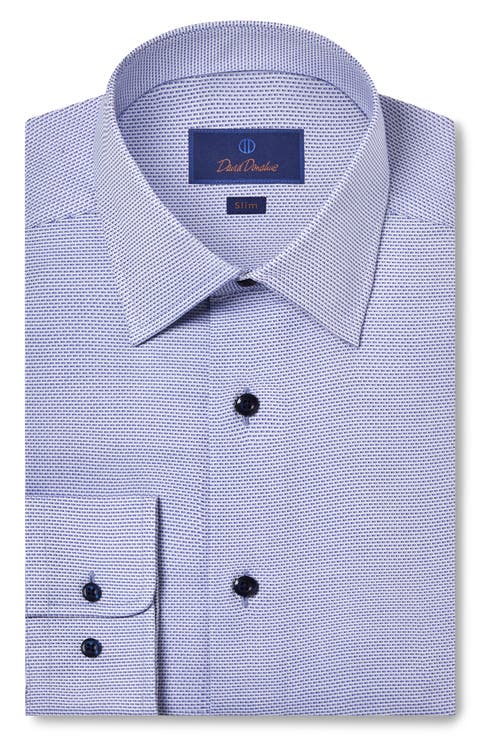 Slim Fit Micro Dobby Cotton Dress Shirt