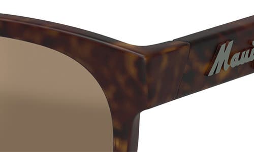 Maui Jim Maoli 52mm Polarizedplus2® Round Sunglasses In Matte Dark Havana