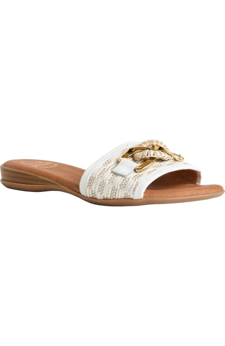 André Assous Nalia Wedge Slide Sandal, Main, color, White