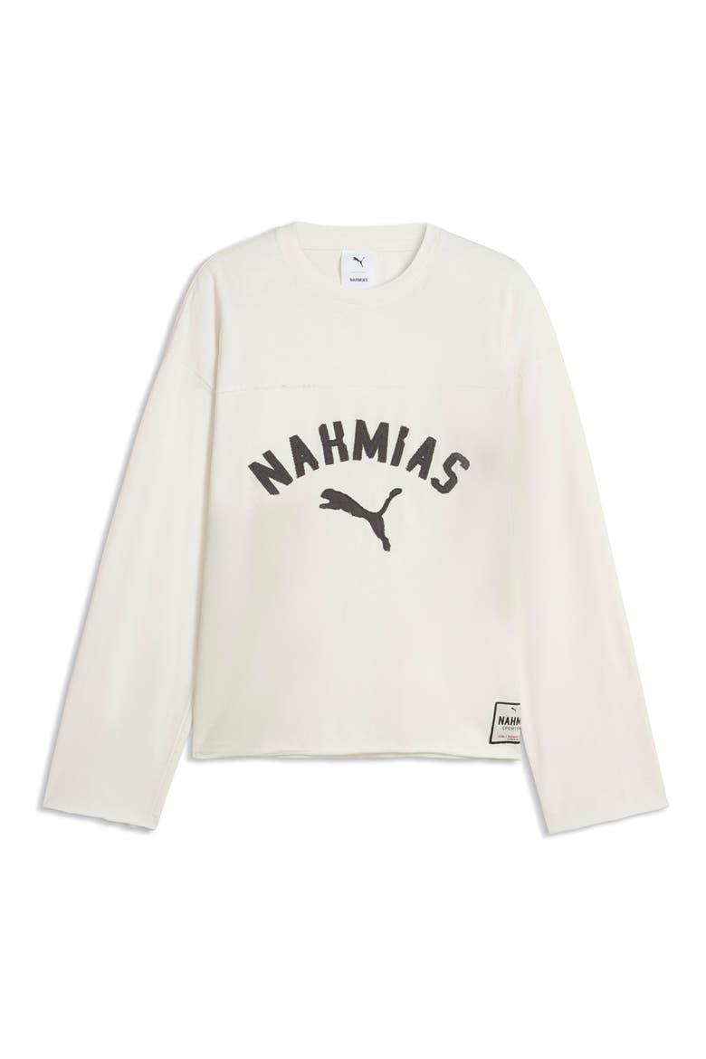 x NAHMIAS Long Sleeve Cotton Graphic T-Shirt, Alternate, color, WARM WHITE