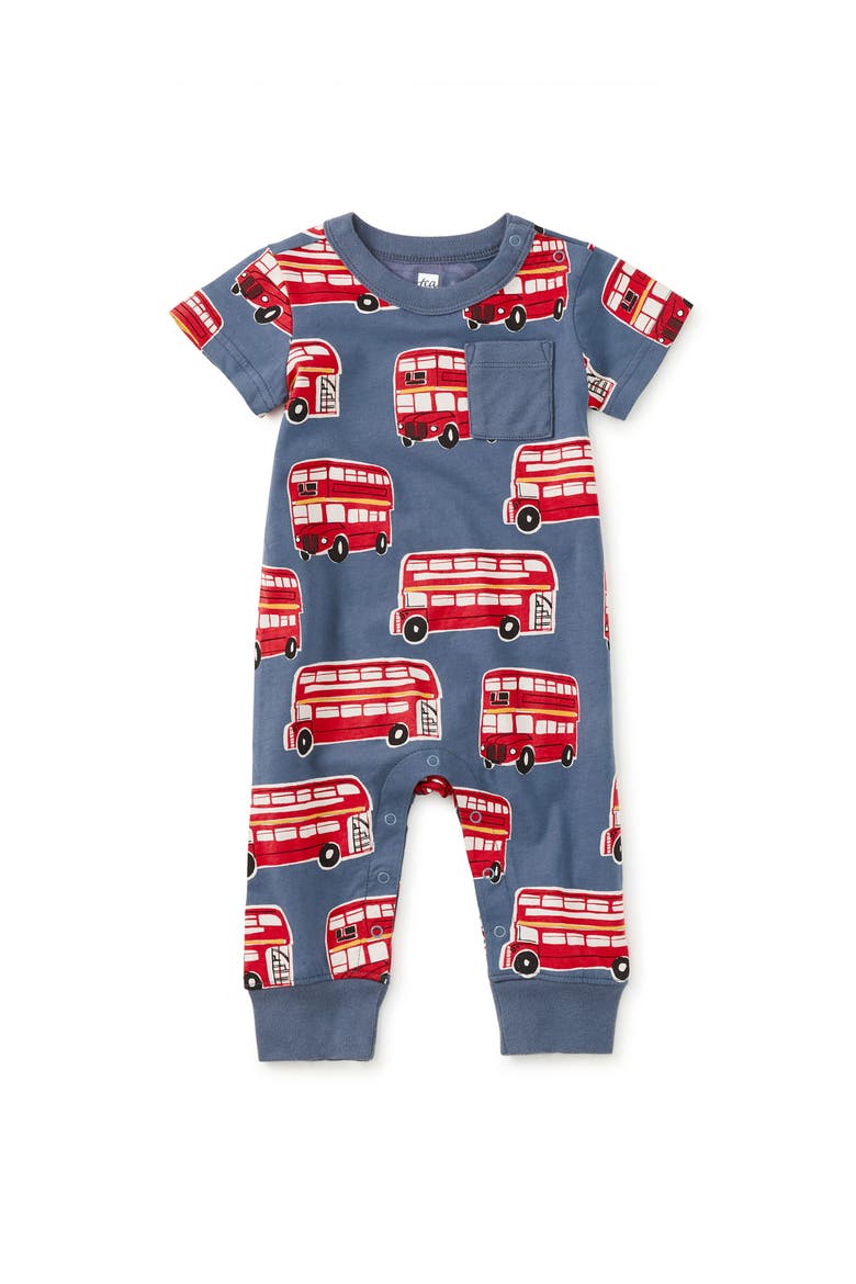 Pocket Baby Romper, Main, color, Double Decker Bus