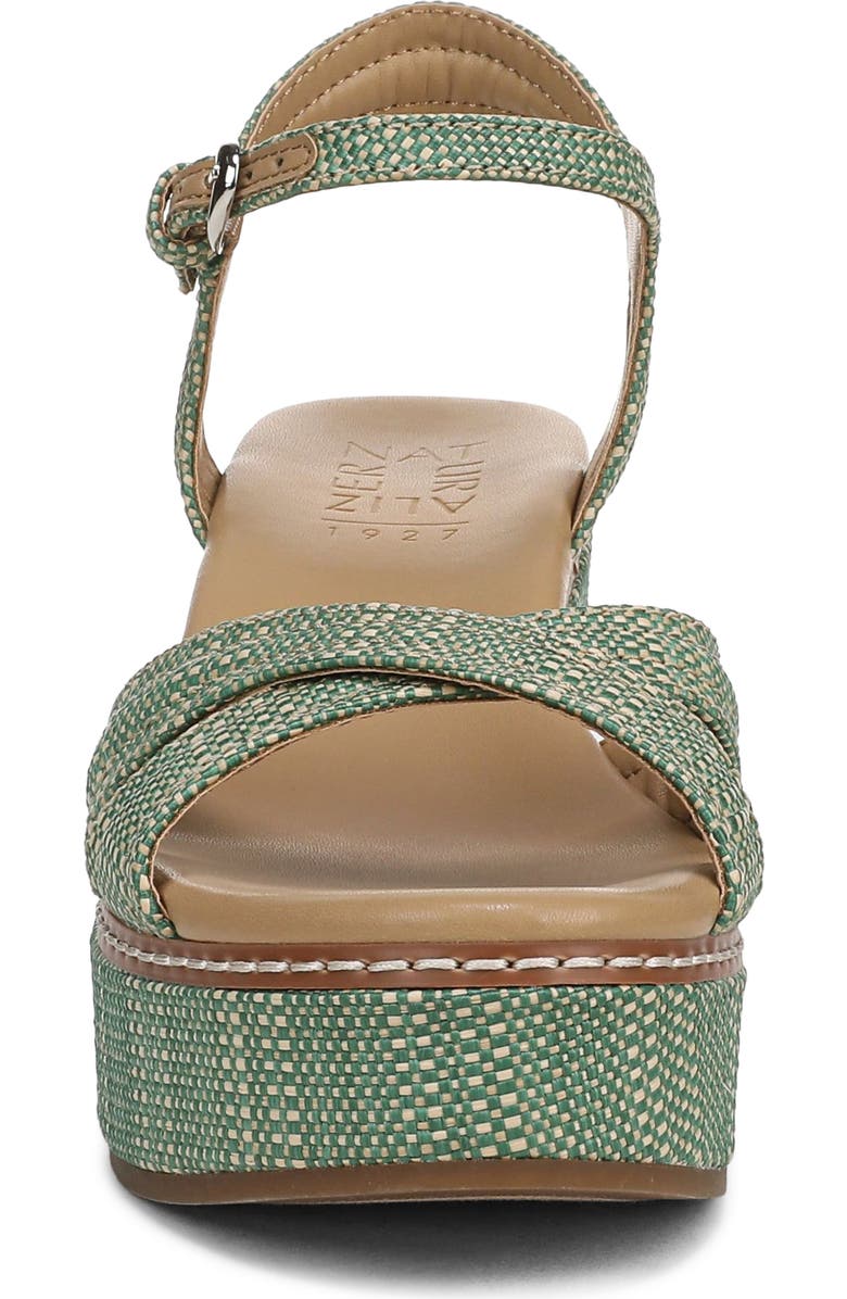 Naturalizer Dovie Raffia Ankle Strap Platform Sandal, Alternate, color, Green Mutli