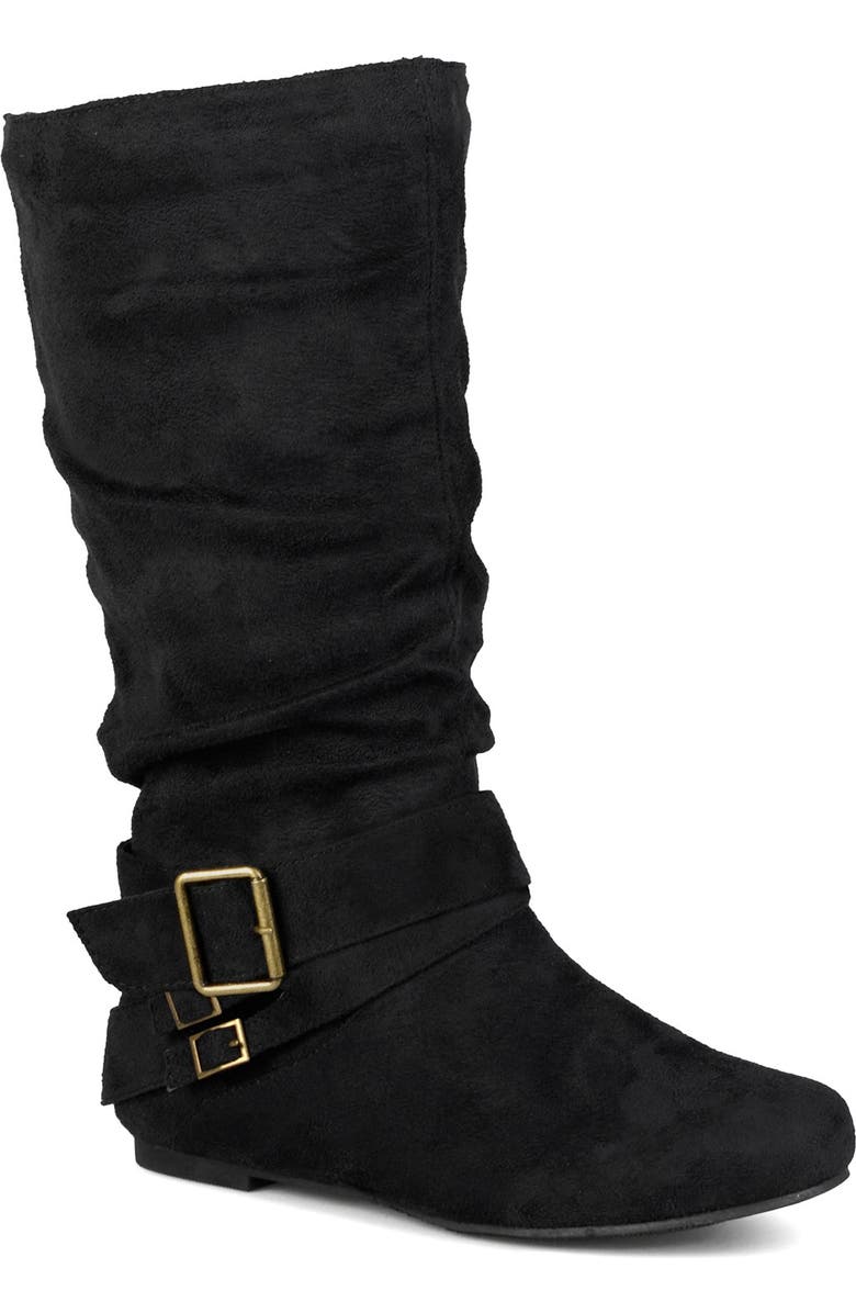 Journee Collection Shelley Buckle Slouchy Boot, Main, color,