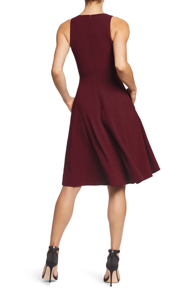 Catalina Fit & Flare Cocktail Dress, Alternate, color, BURGUNDY