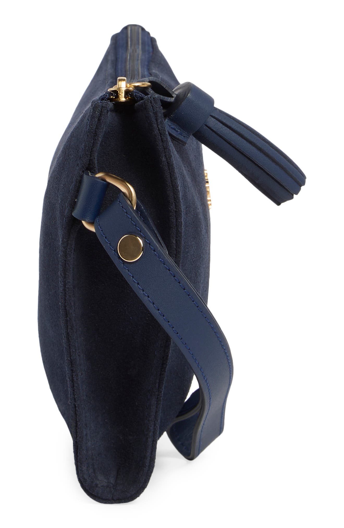 Longchamp Leather Wristlet, Alternate, color, Blue