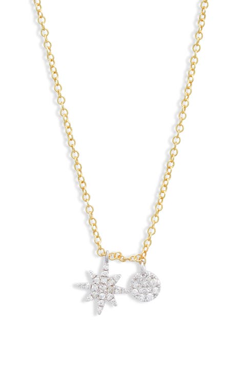 Dual Diamond Pendant Necklace