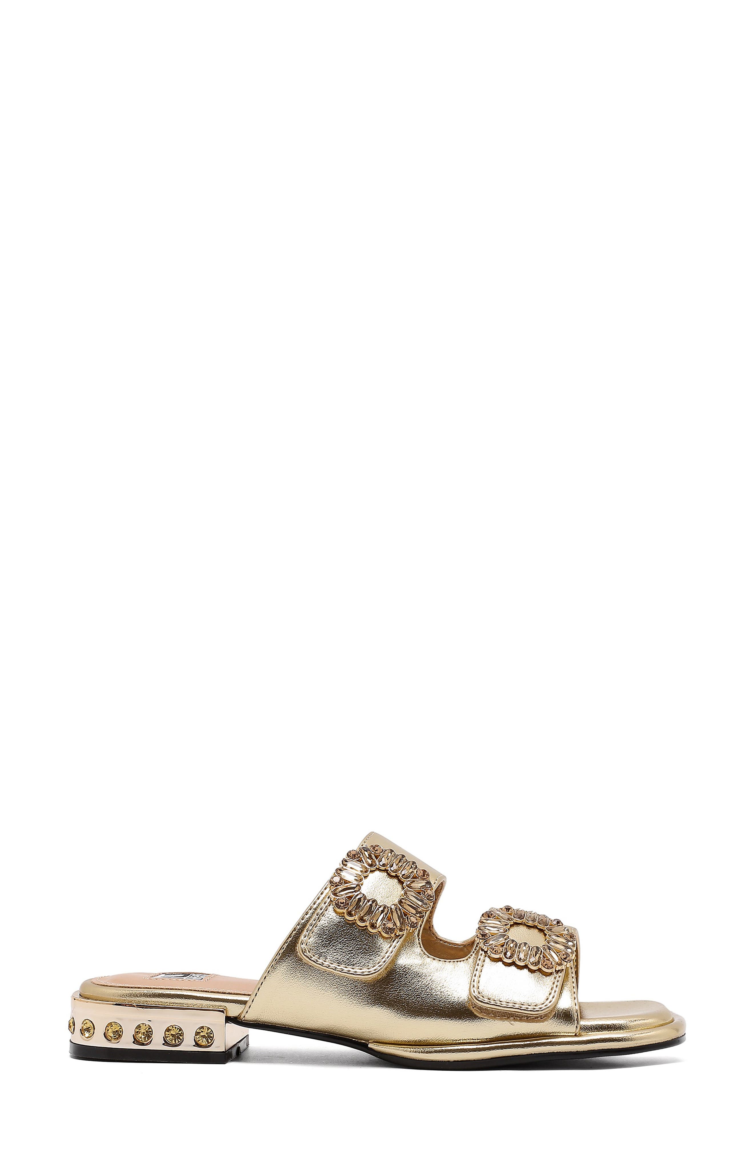 Resort Rhinestone Slide Sandal, Alternate, color, GOLD