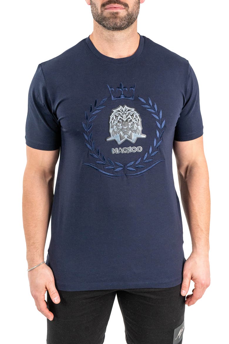 Lion Crown Cotton Graphic T-Shirt, Main, color, BLUE