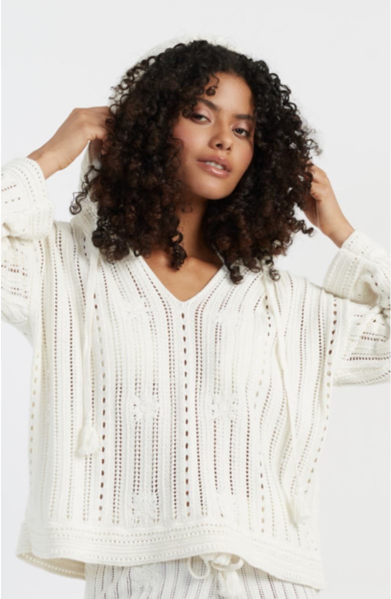 Chinti & Parker Laura Whitmore Bohemian Hoodie, Alternate, color, Cream