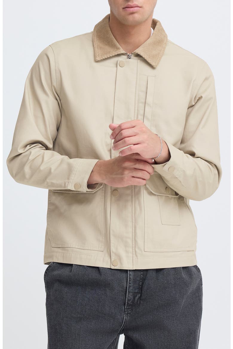 Waxed Cotton Canvas Jacket, Main, color, ISLAND FOSSIL