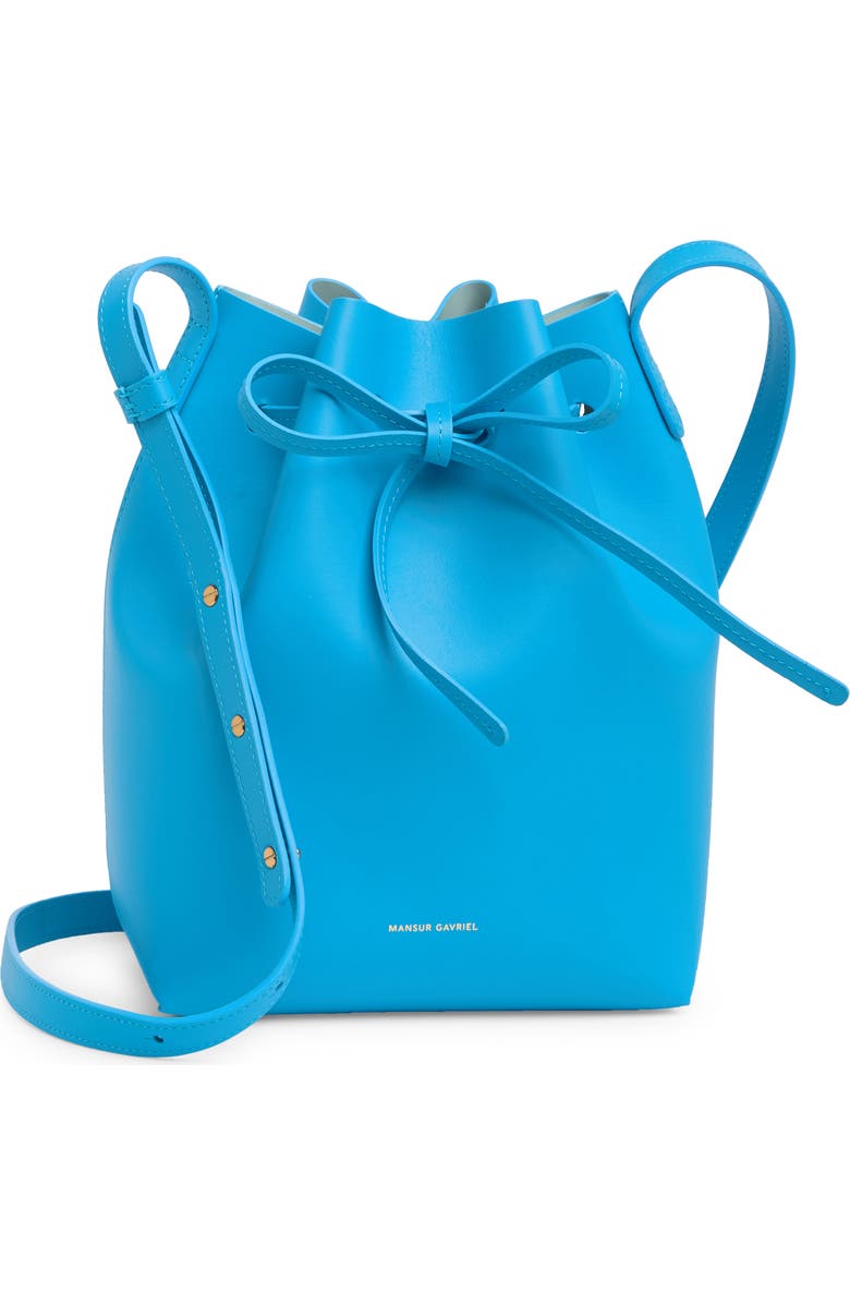 Mansur Gavriel Mini Leather Bucket Bag, Main, color,