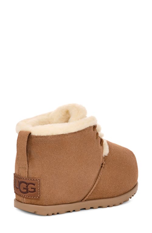 Ugg ® Pumped Faux Fur Trim Slipper Bootie In Chestnut