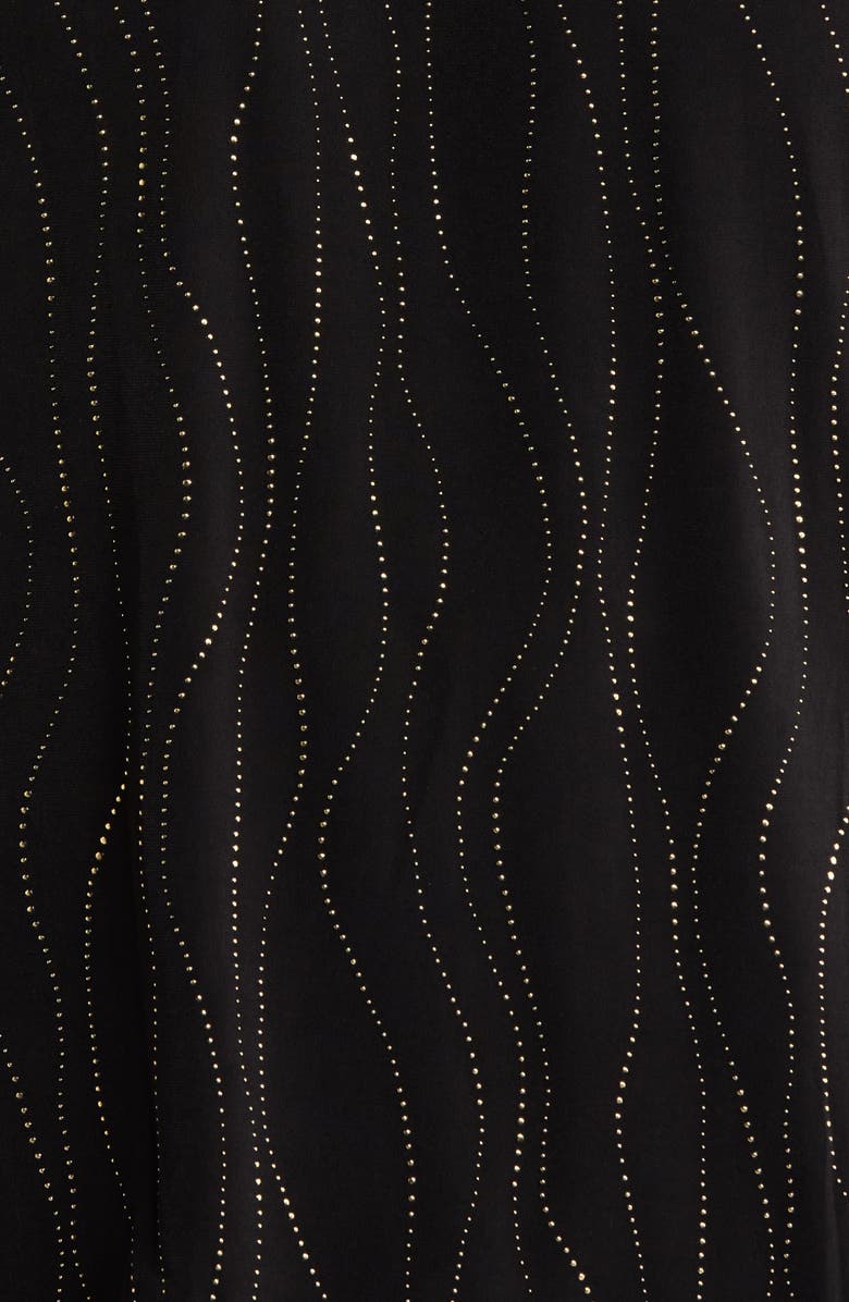 KASPER Rhinestone Keyhole Top, Alternate, color, Black/ Gold