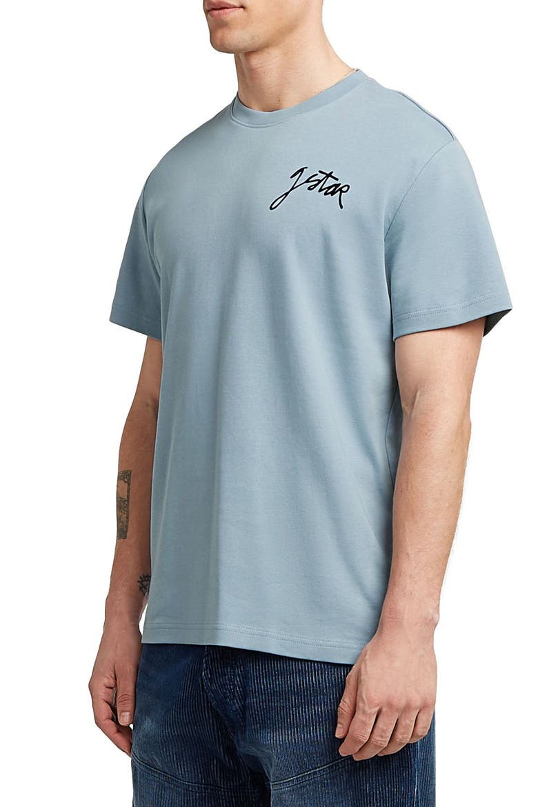 Script Organic Cotton Graphic T-Shirt, Alternate, color, ASH BLUE