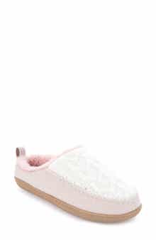 FLOOPI Tori Cable Knit Faux Shearling Slipper
