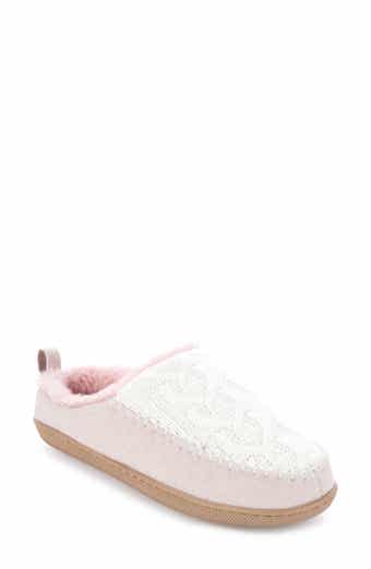 FLOOPI Tori Cable Knit Faux Shearling Slipper
