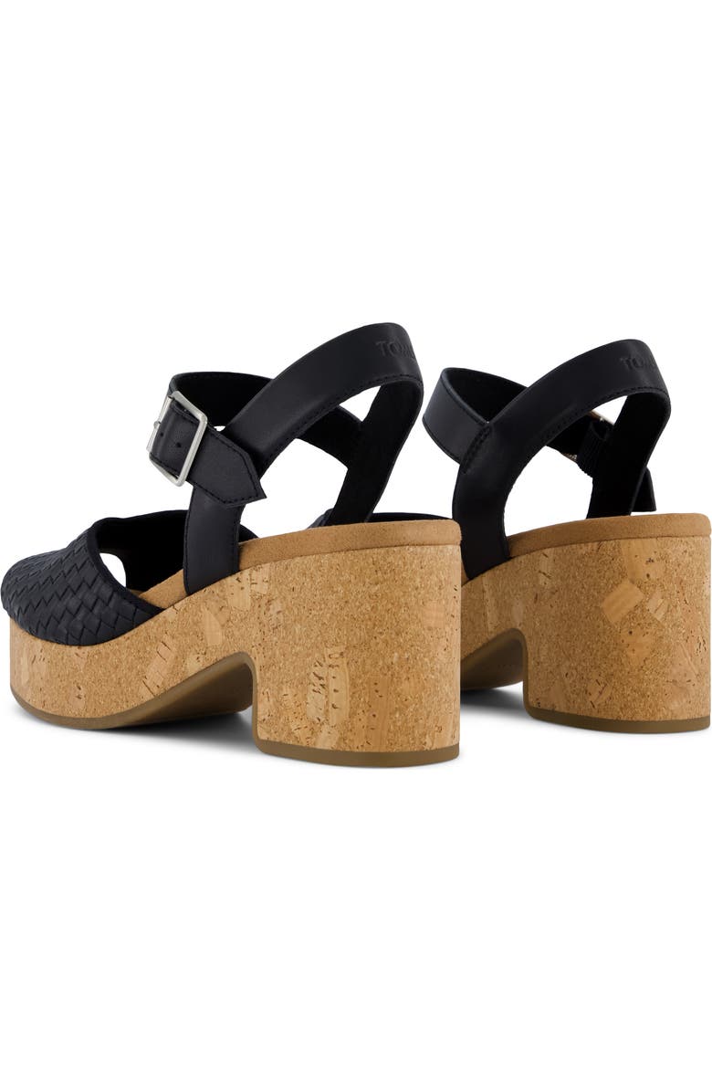 TOMS Isla Peep Toe Sandal, Alternate, color, Black