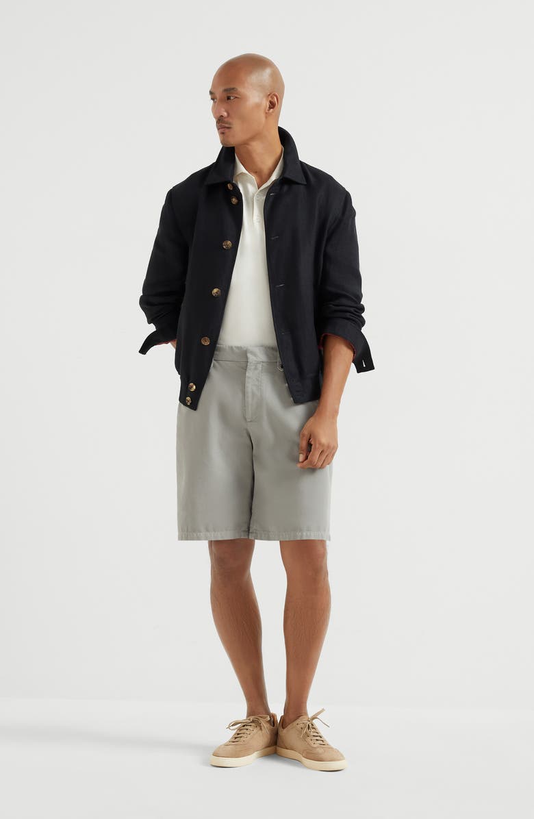 Brunello Cucinelli Lightweight knit Polo, Alternate, color, 