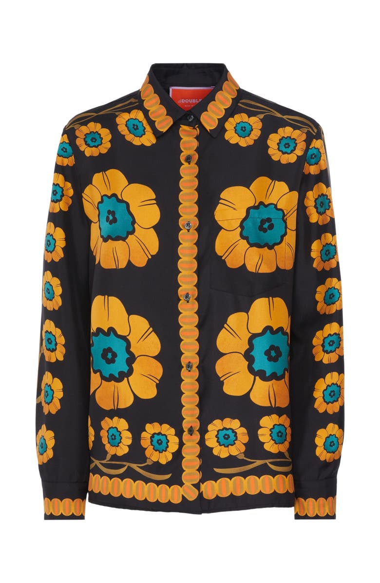 La DoubleJ Boy Shirt Daisychain Placée Orange, Alternate, color, 