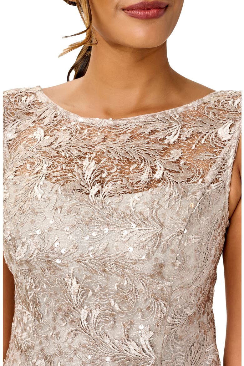 Sequin Lace Gown, Alternate, color, MARBLE