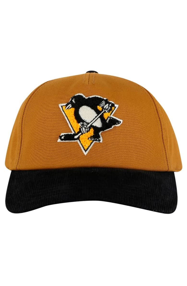 American Needle Men's American Needle  Tan/Black Pittsburgh Penguins Burnett Adjustable Hat, Main, color, Tan