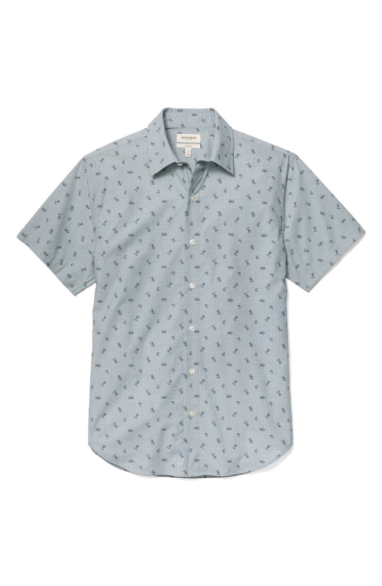Bonobos Riviera Slim Fit Floral & Paisley Short Sleeve Stretch Cotton Button-Up Shirt, Alternate, color, Flower Toss Paisley