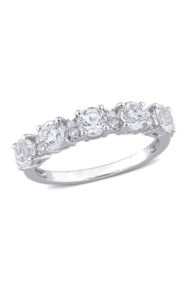 DELMAR Sterling Silver Circle Cut White Topaz Eternity Ring, Main, color, 