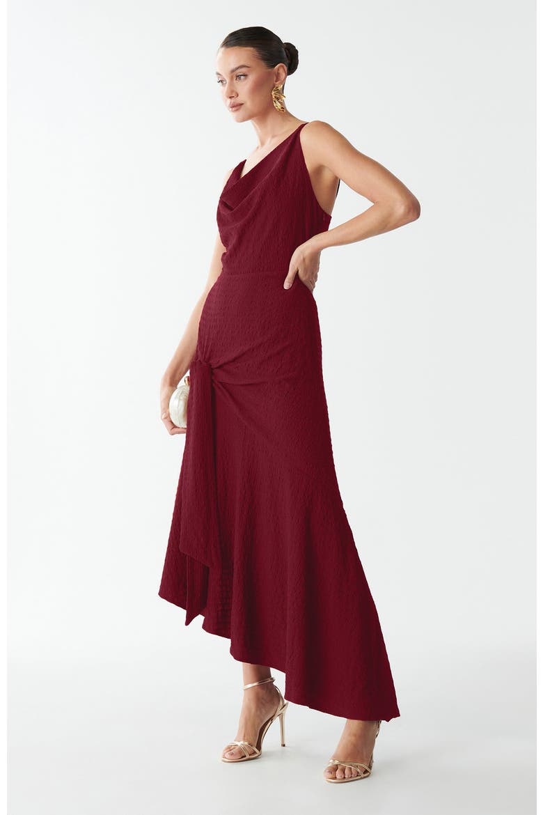 Leo Midi Dress, Alternate, color, Burgundy