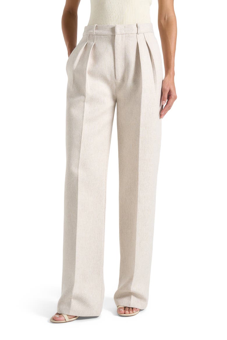 Julie Tailored Twin Pleat Trousers, Alternate, color, Light Beige