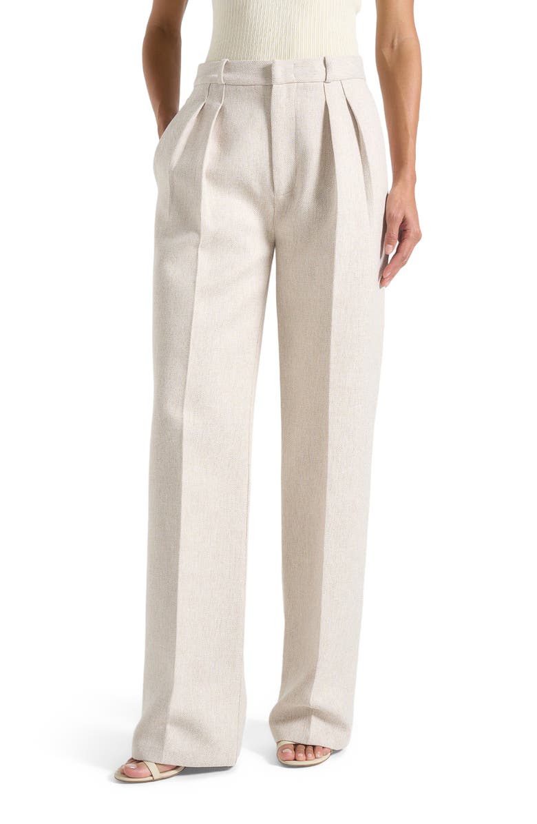 Manière De Voir Julie Tailored Twin Pleat Trousers, Alternate, color, Light Beige