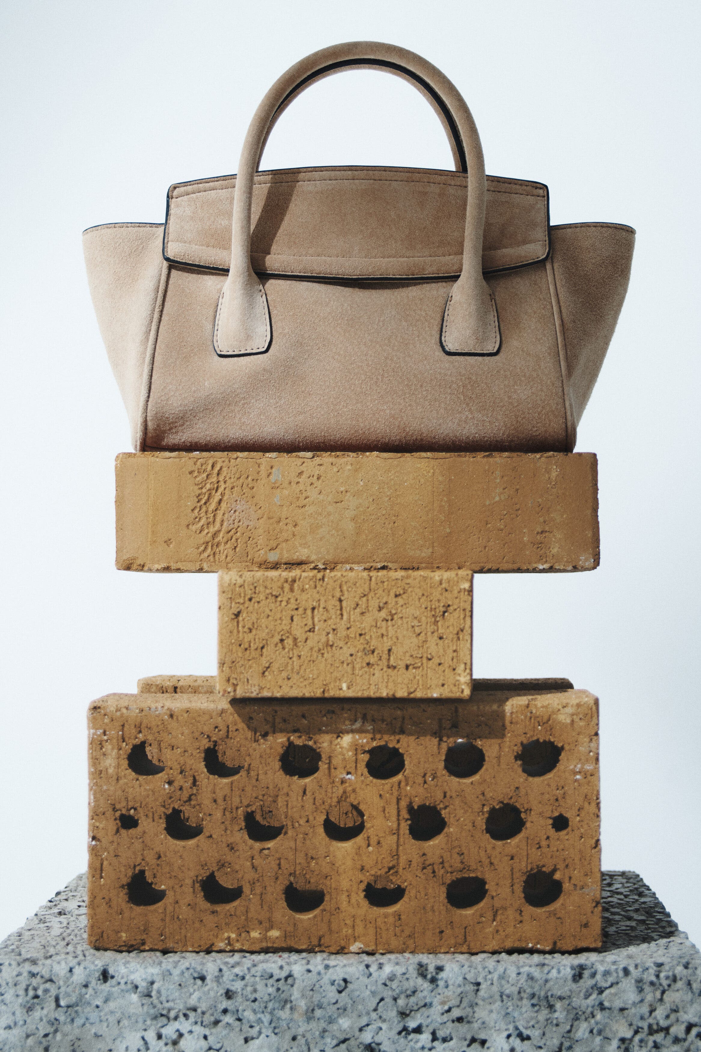 H&M Suede Crossbody Bag, Alternate, color, Beige