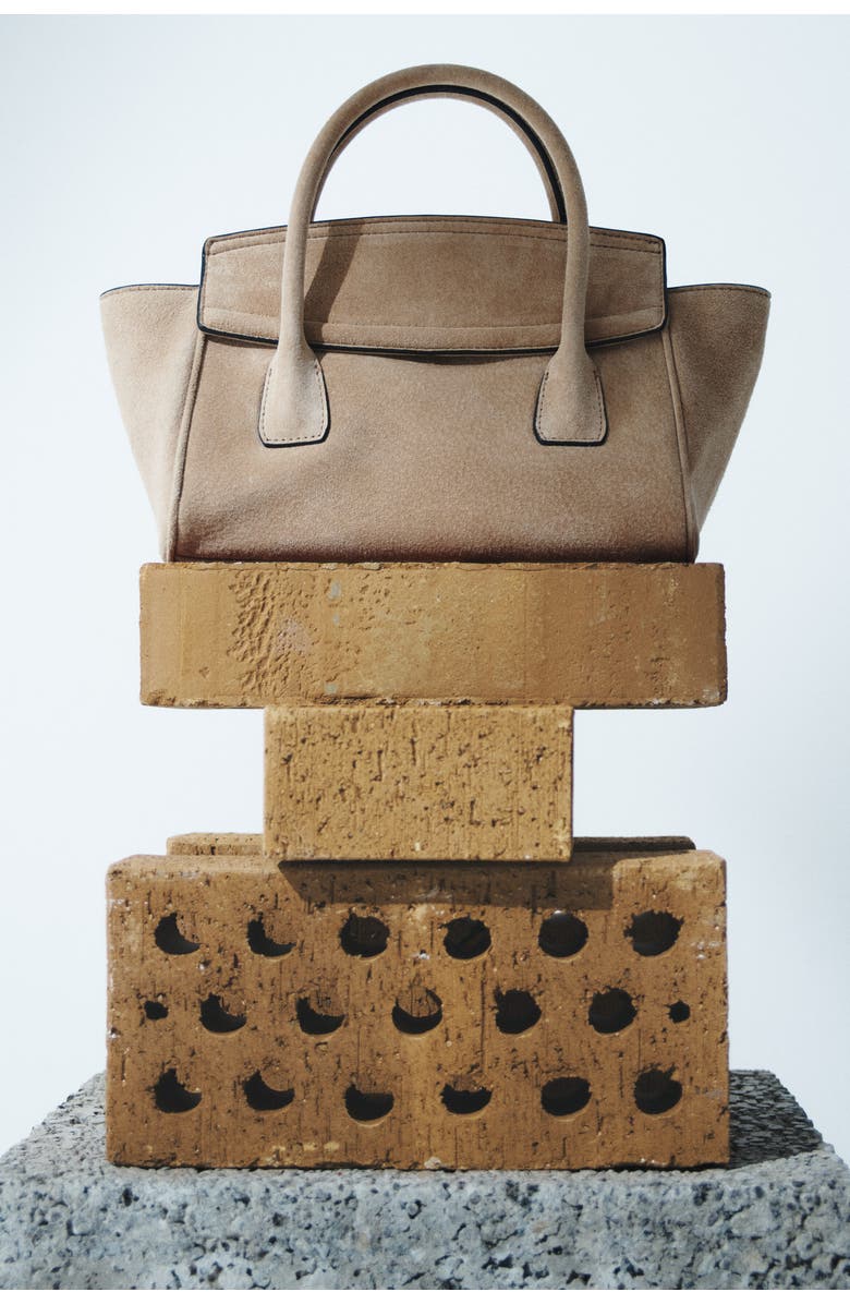 H&M Suede Crossbody Bag, Alternate, color, Beige