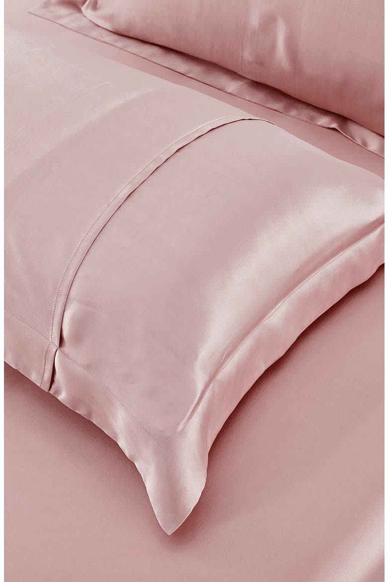 Pure Mulberry Silk Oxford Envelope Luxury Pillowcase, Alternate, color, Rosy Pink
