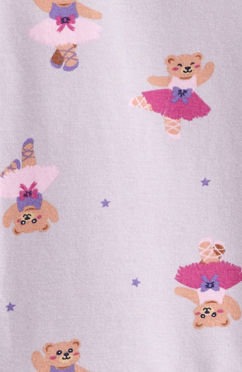 Tucker + Tate Kids' Ruffle Long Sleeve Stretch Cotton Blend Sweatshirt Dress, Alternate, color, Purple Petal Ballerina Bears