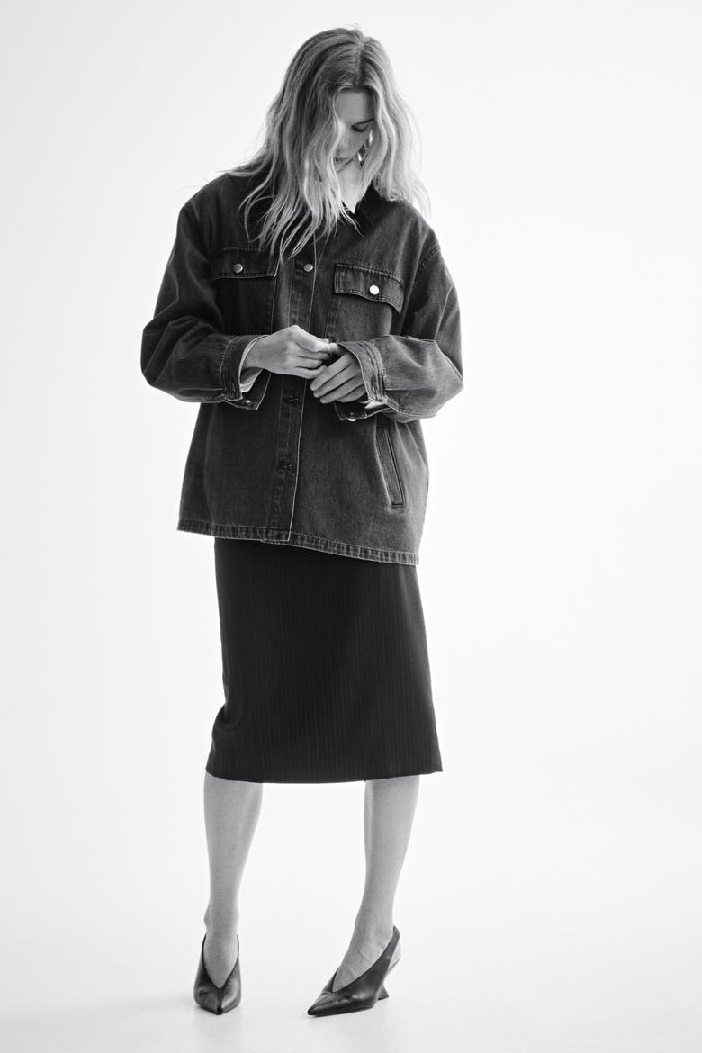 Corduroy-collar Denim Jacket, Alternate, color, Denim blue