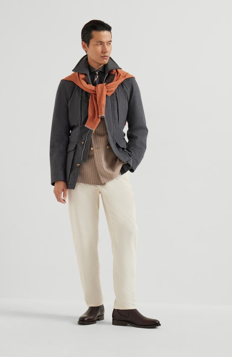 Brunello Cucinelli Flannel blazer, Alternate, color, Light Brown