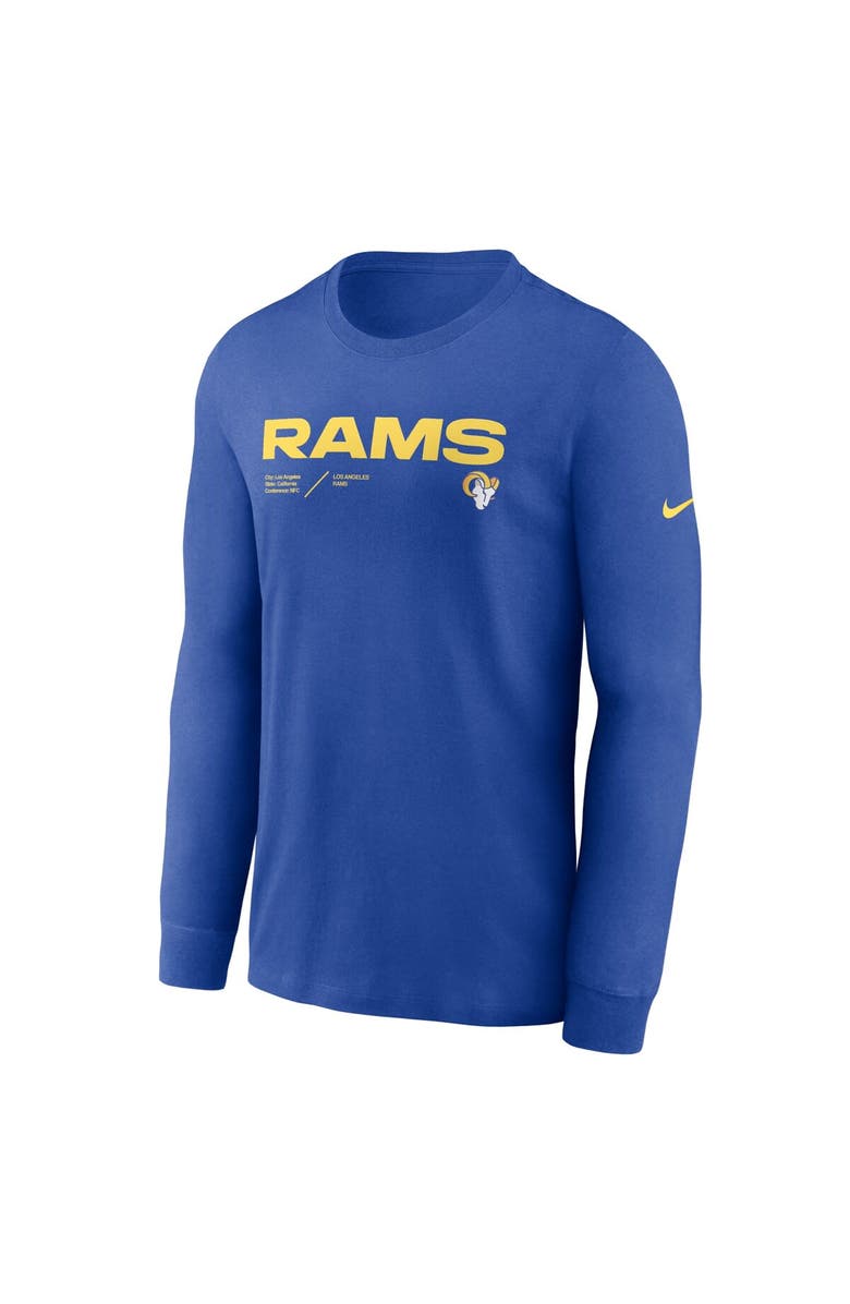 Nike Men's Nike Royal Los Angeles Rams Sideline Infograph Lock Up Performance Long Sleeve T-Shirt, Alternate, color, Royal