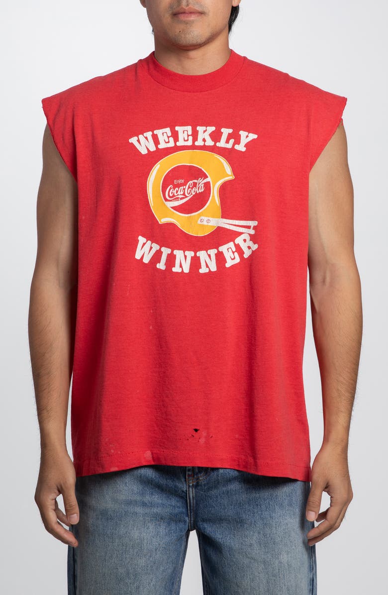 Elwood Vintage Coca Cola Weekly Winner Tee, Main, color, Red