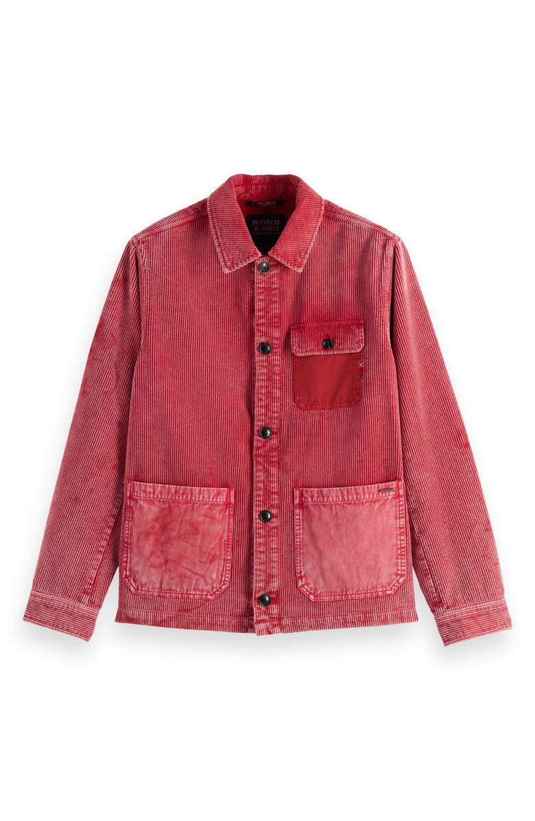 Scotch & Soda Washed Corduroy Worker Jacket, Alternate, color, Dusty Red