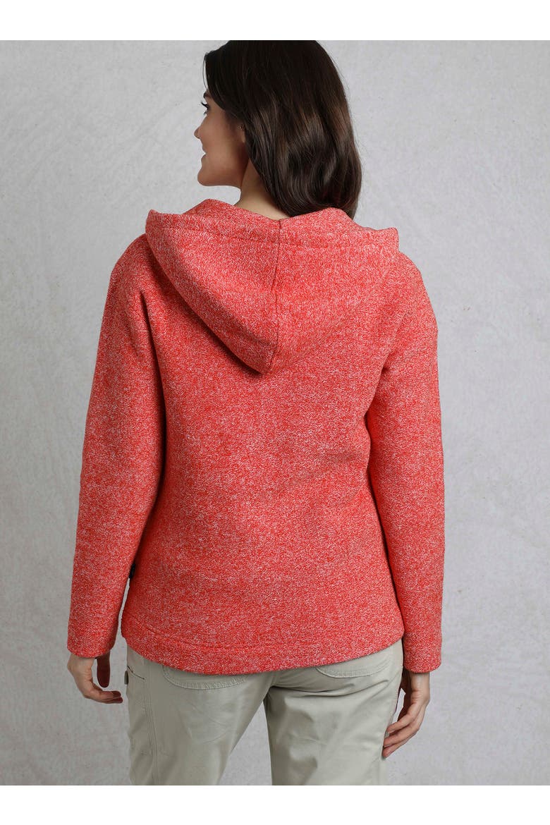 Alisa 1/4 Zip Snow Marl Fleece Hoodie, Alternate, color, Tango Red