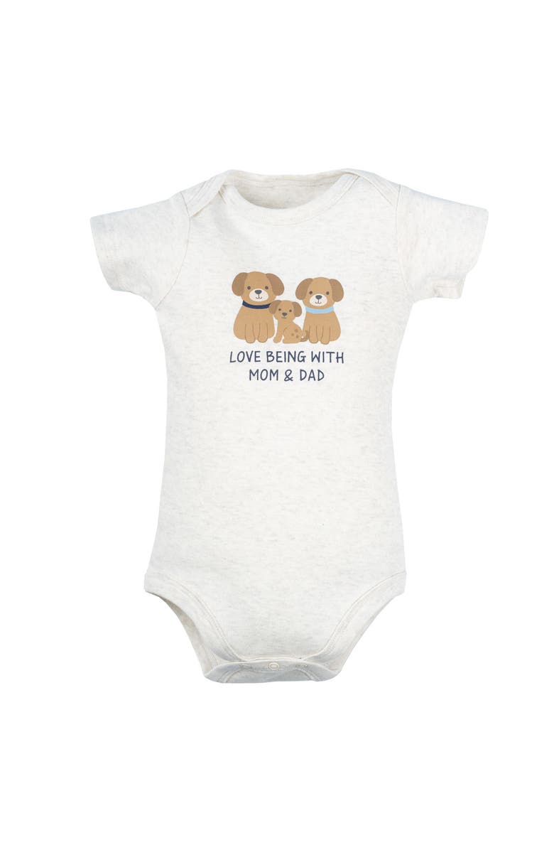 Hudson Baby 3Pk Pack of Essential Cotton One-Piece Rompers, Alternate, color, Rough Being Cute Dog